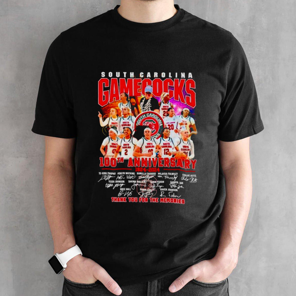 South Carolina Gamecocks 100th anniversary 1924 2024 thank you for the memories signatures shirts