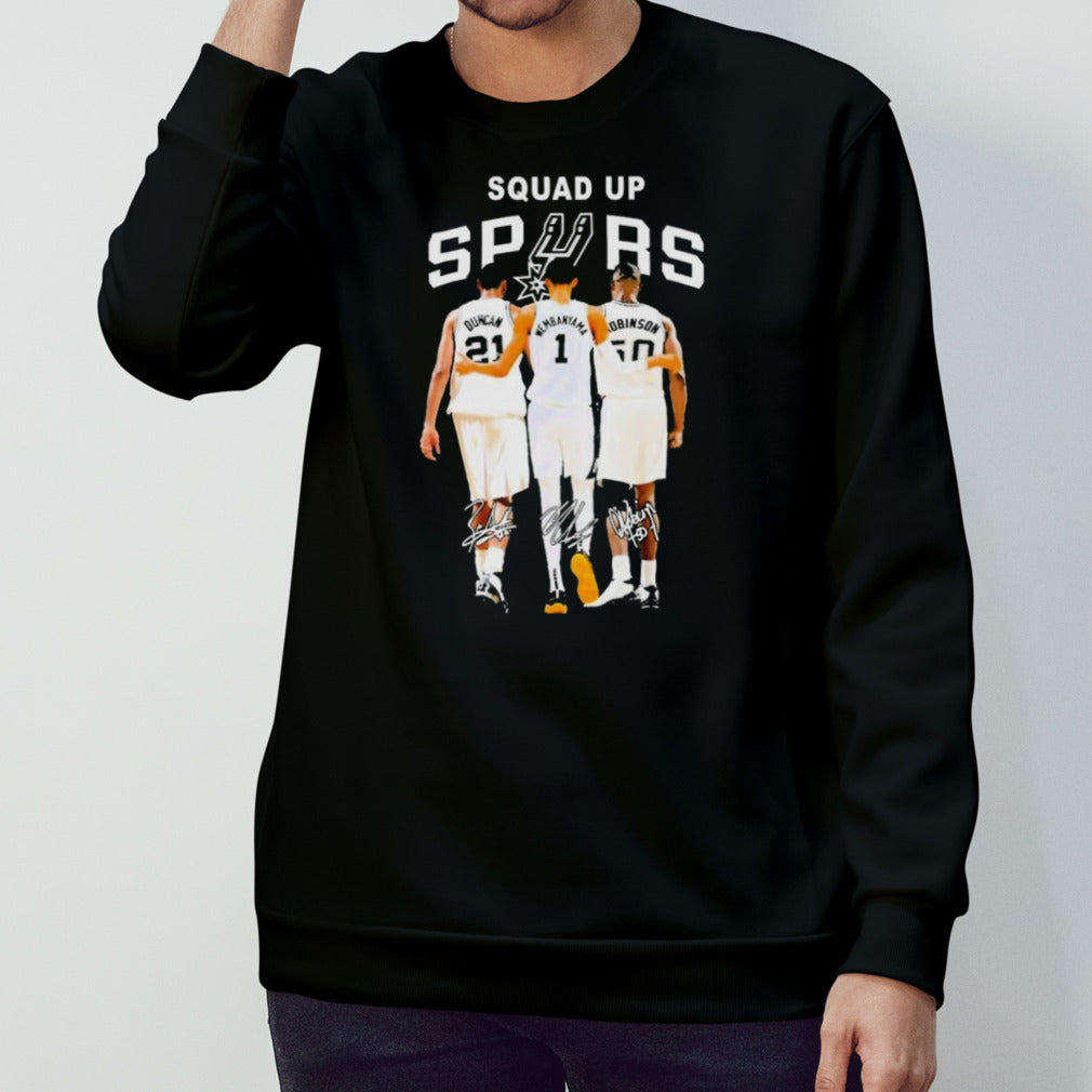 Squad Up Duncan Wembanyama And Robinson San Antonio Spurs Signatures Shirt