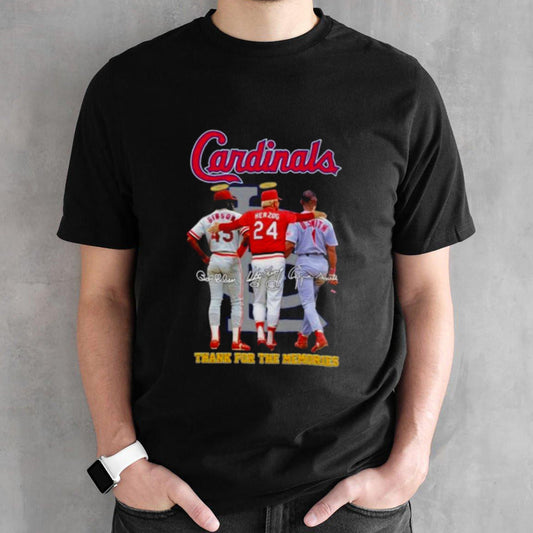 St Louis Cardinals Gibson Herzog And O. Smith Thank You For The Memories Signatures Shirt
