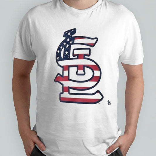 St. Louis Cardinals Logo 4th Of July Flag T-shirt