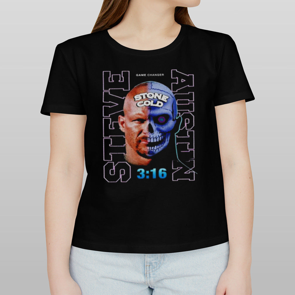 Stone Cold Steve Austin Skull Face Black T shirt