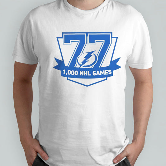 Tampa Bay Lightning Victor Hedman 1000 NHL game shirts