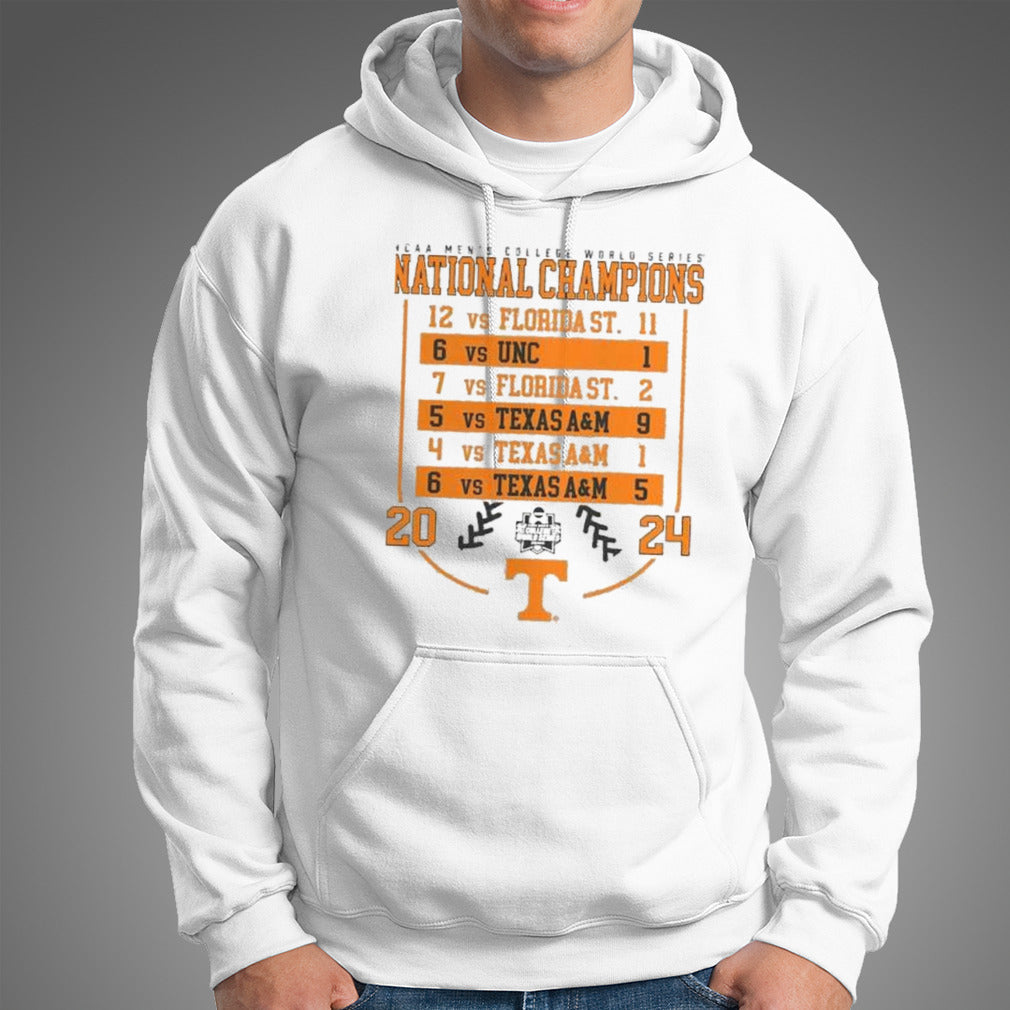 Tennessee Volunteers 2024 NCAA Menâ€™s Baseball National Champions Schedule shirt