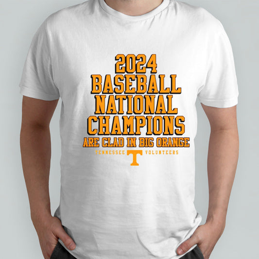 Tennessee Volunteers 2024 baseball national champions are clad in big orange shirt
