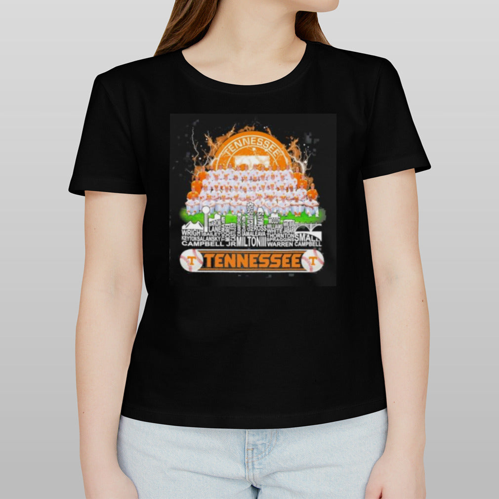 Tennessee Volunteers Baseball Skyline Players Name 2024 Shirt