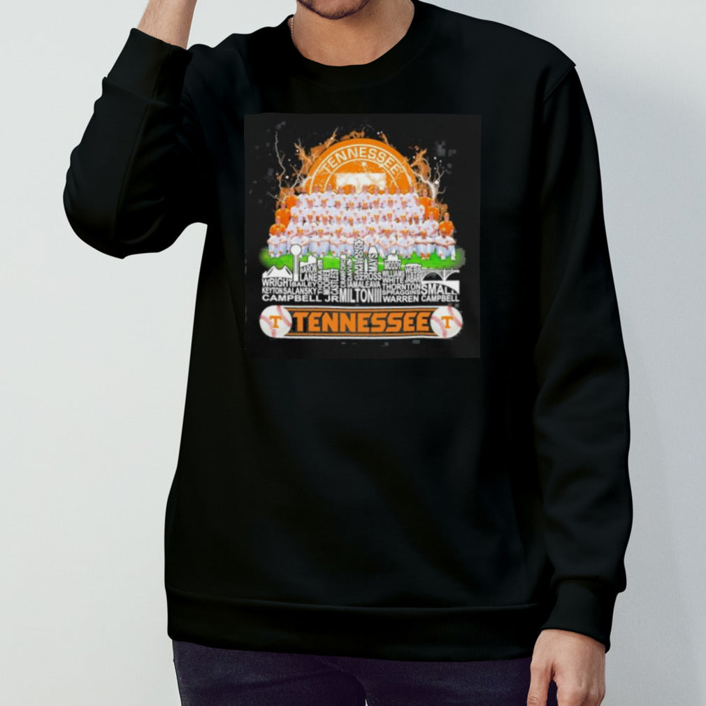 Tennessee Volunteers Baseball Skyline Players Name 2024 Shirt