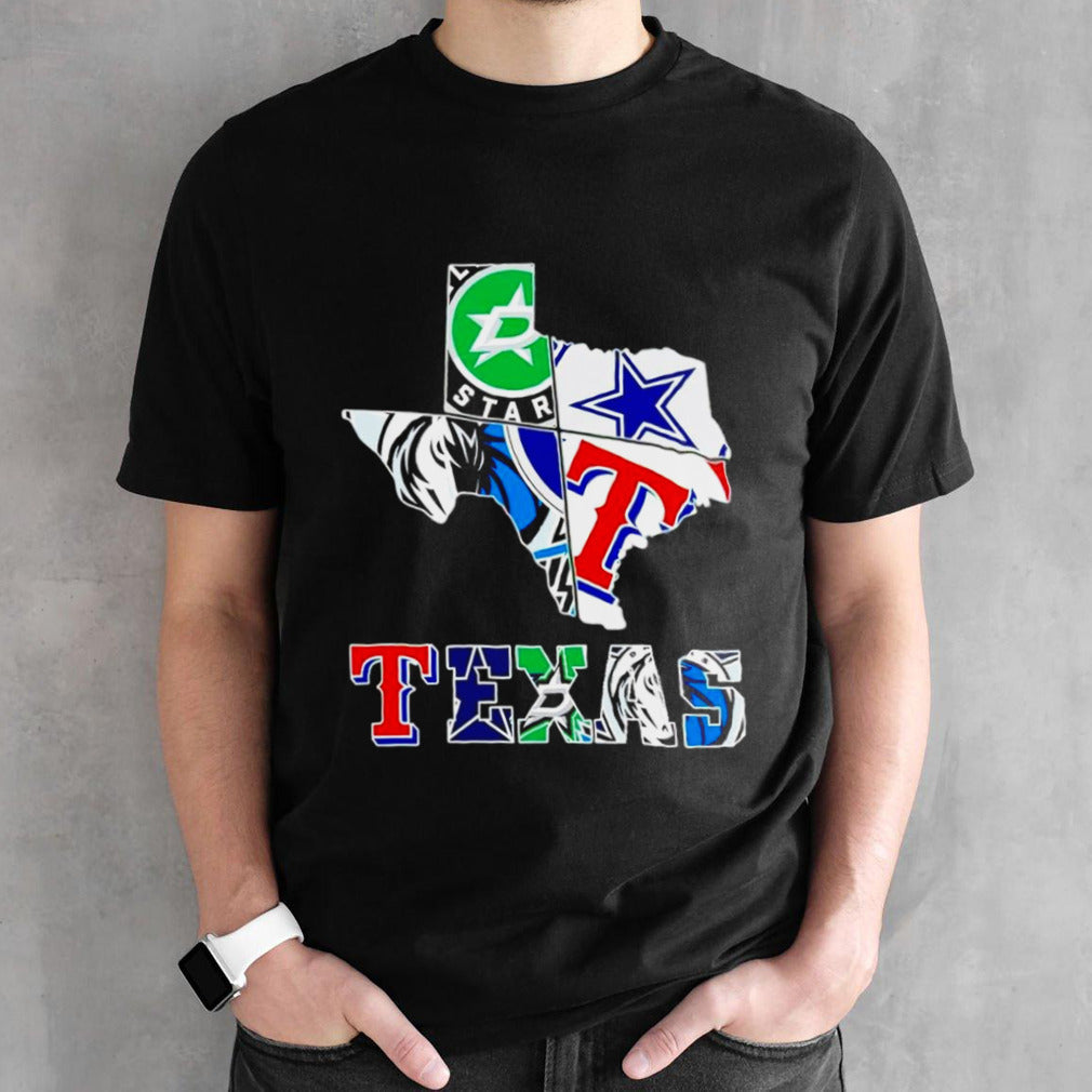 Texas sports teams map shirt