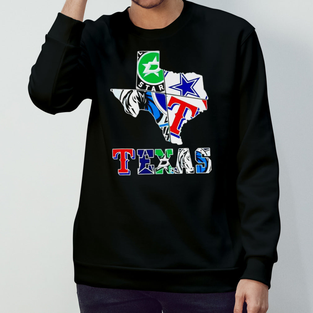 Texas sports teams map shirt