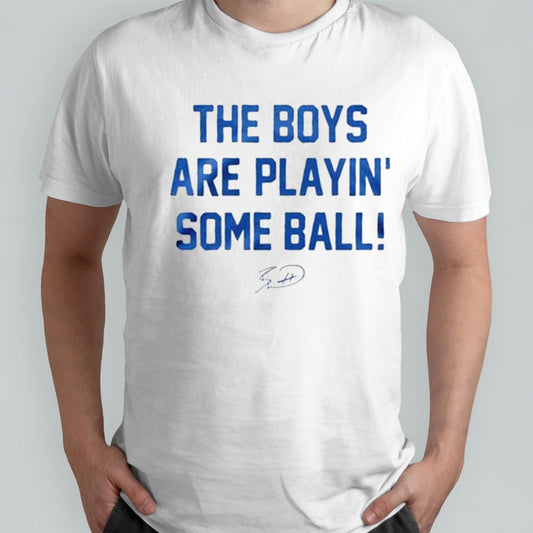 The Boys Are Playinâ€™ Some Ball Womenâ€™s Ringer Shirt