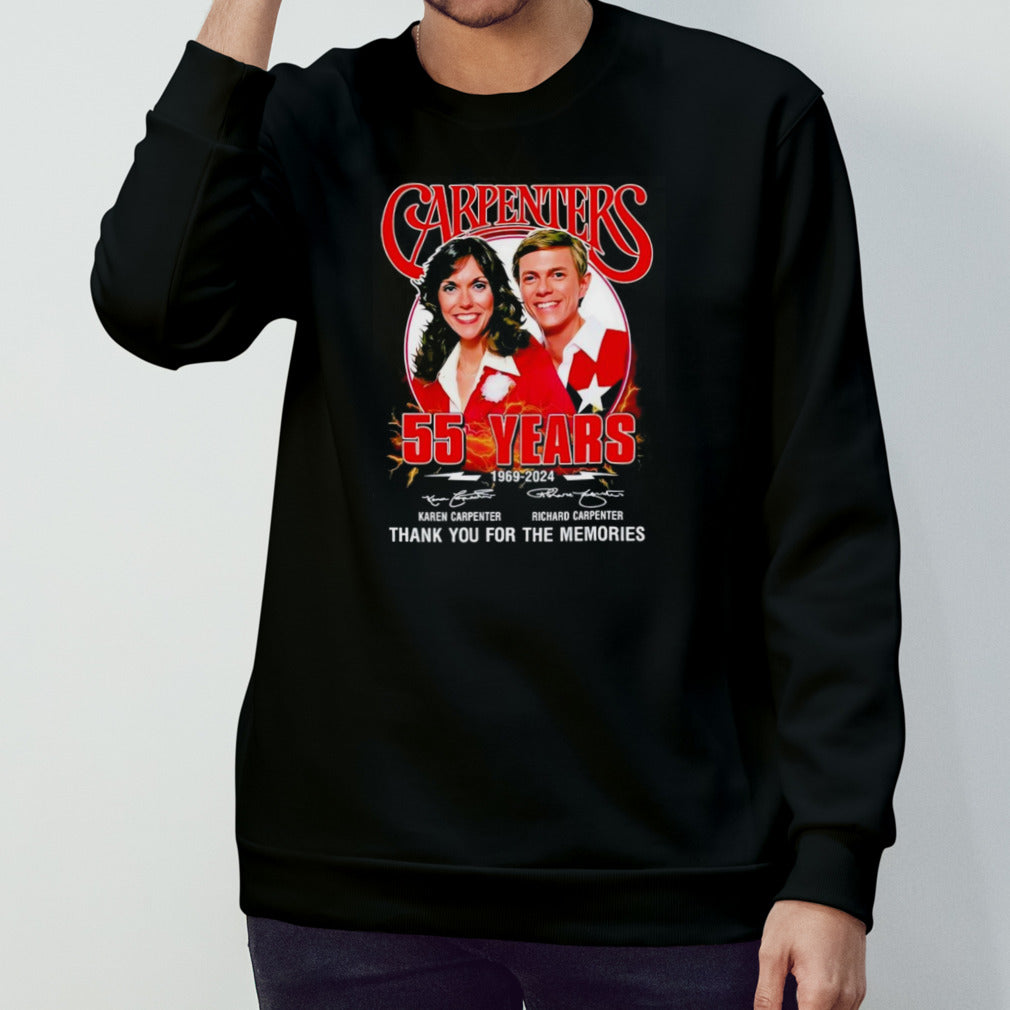 The Carpenters 55 Years 1969-2024 Thank You For The Memories Shirt