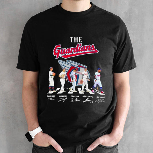 The Cleveland Guardians Abbey Road Bibee Naylor Steven Kwan Gimenez And Ramirez Signatures shirt