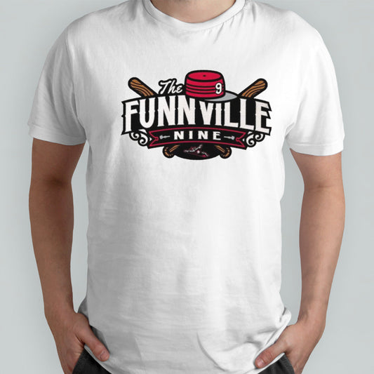 The Funnville Nine podcast of Richmond Flying Squirrels logo shirt