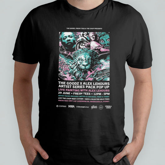 The Goodz, Fresh Tees And The Chop x Alex Lehours June 29 2024 Sydney Poster Shirt