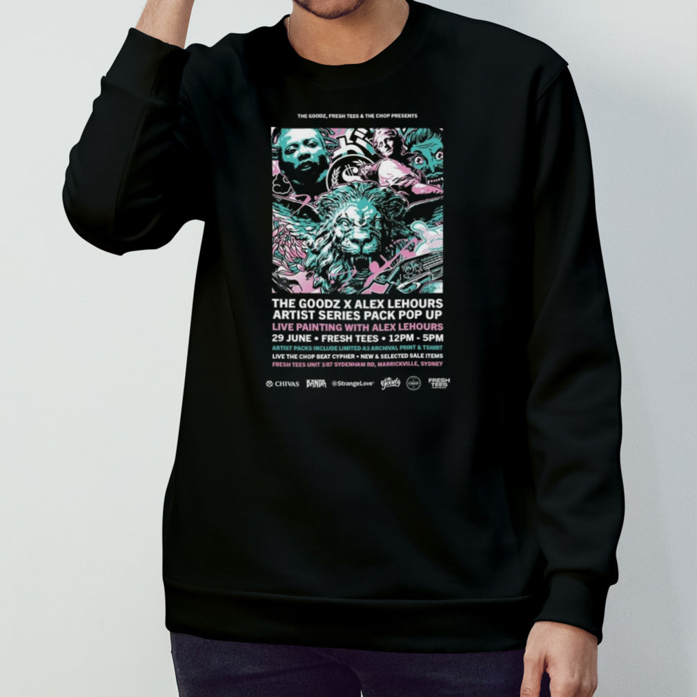 The Goodz, Fresh Tees And The Chop x Alex Lehours June 29 2024 Sydney Poster Shirt