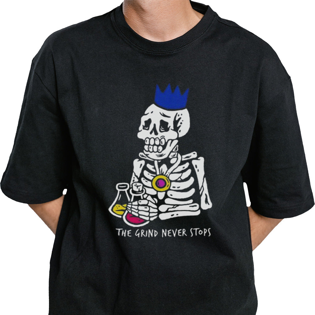 The Grind Never Stops Skeleton T-shirt