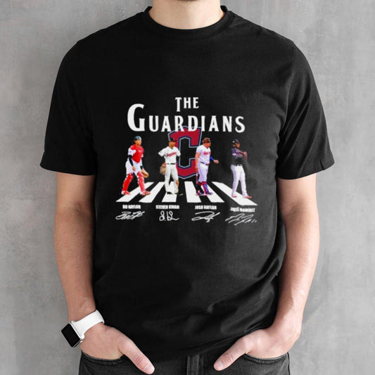 The Guardians Abbey Road Bo Naylor Steven Kwan Josh Naylor And Jose Ramirez Signatures Shirt