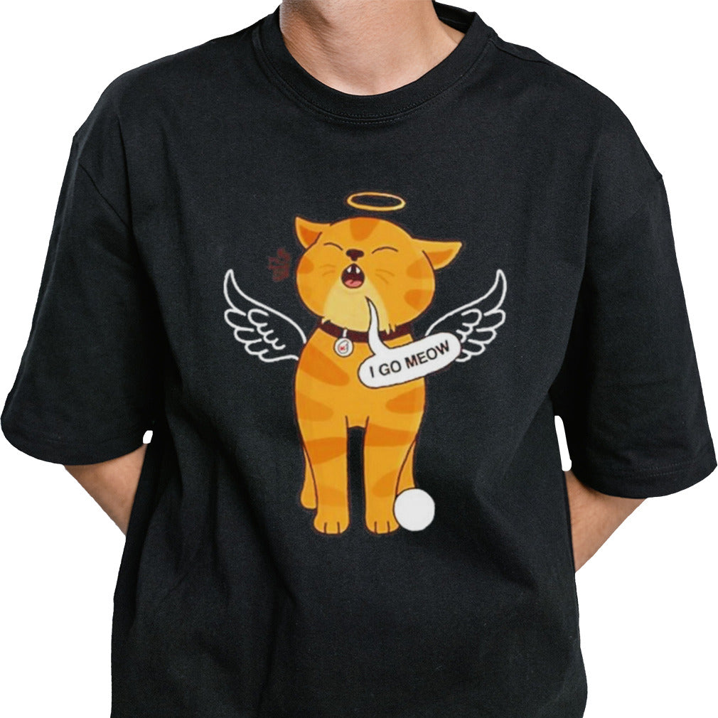 The Kiffness I Go Meow Cat Halo Front Print T-shirt