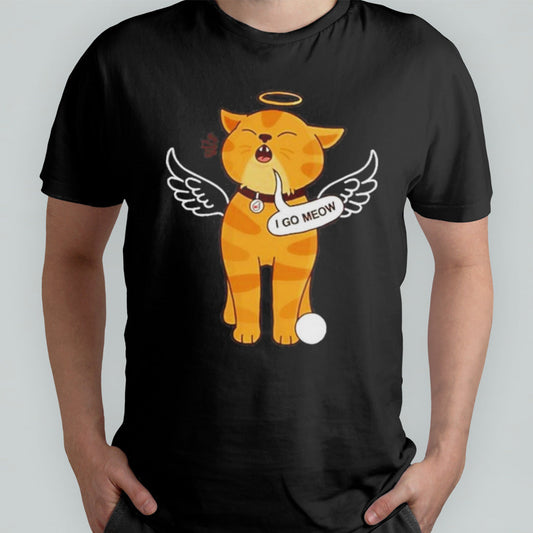 The Kiffness I Go Meow Cat Halo Front Print T-shirt