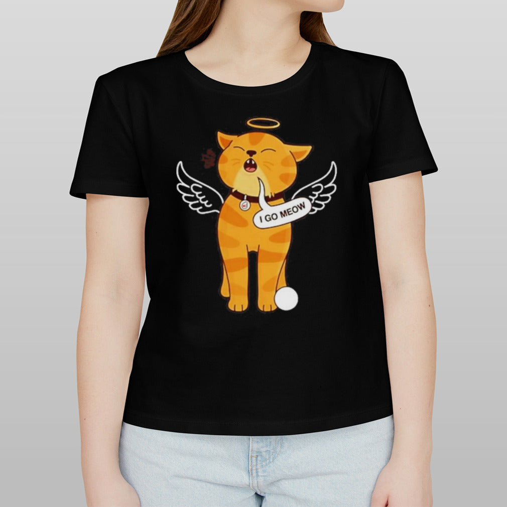 The Kiffness I Go Meow Cat Halo Front Print T-shirt