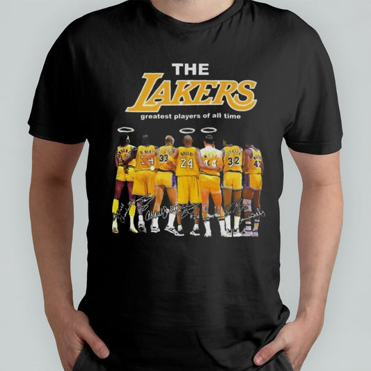 The Lakers Greatest Players Of All Time Kobe Bryant Jerry West Signatures 2024 T-shirt