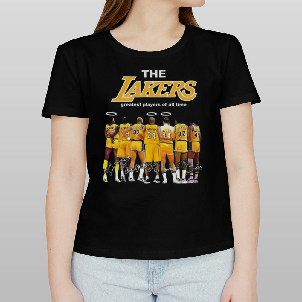 The Lakers Greatest Players Of All Time Kobe Bryant Jerry West Signatures 2024 T-shirt