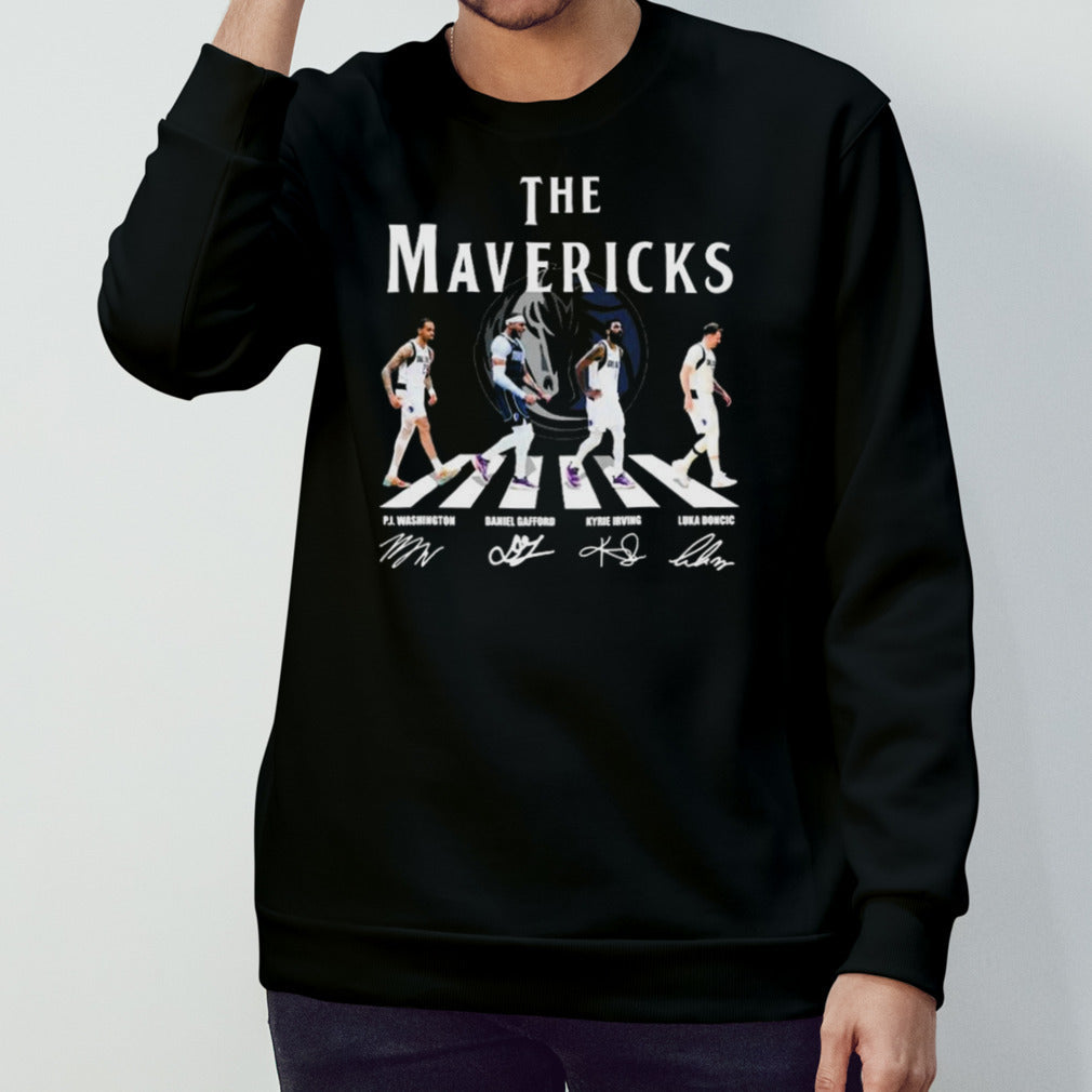 The Mavericks Abbey Road Pj Washington Daniel Gafford Kyrie Irving And Luka Doncic Signatures Shirt
