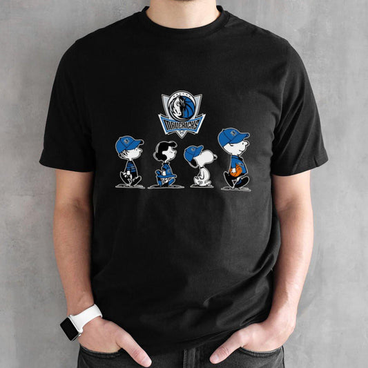 The Peanuts Characters Snoopy And Friends Dallas Mavericks T-shirt