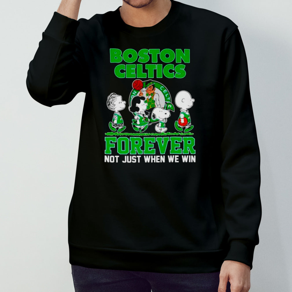 The Peanuts abbey road x Boston Celtics forever not just when we win shirt