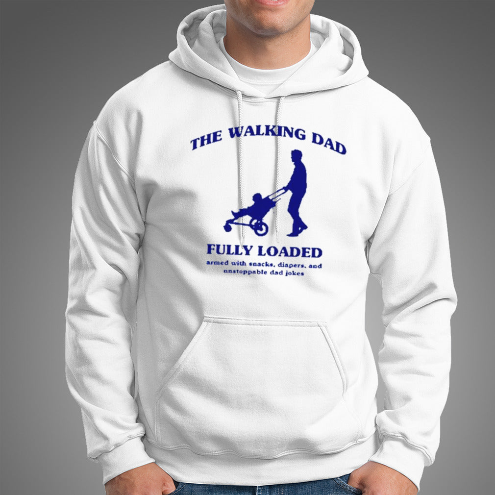 The walking dad fully loaded armed with snacks shirt