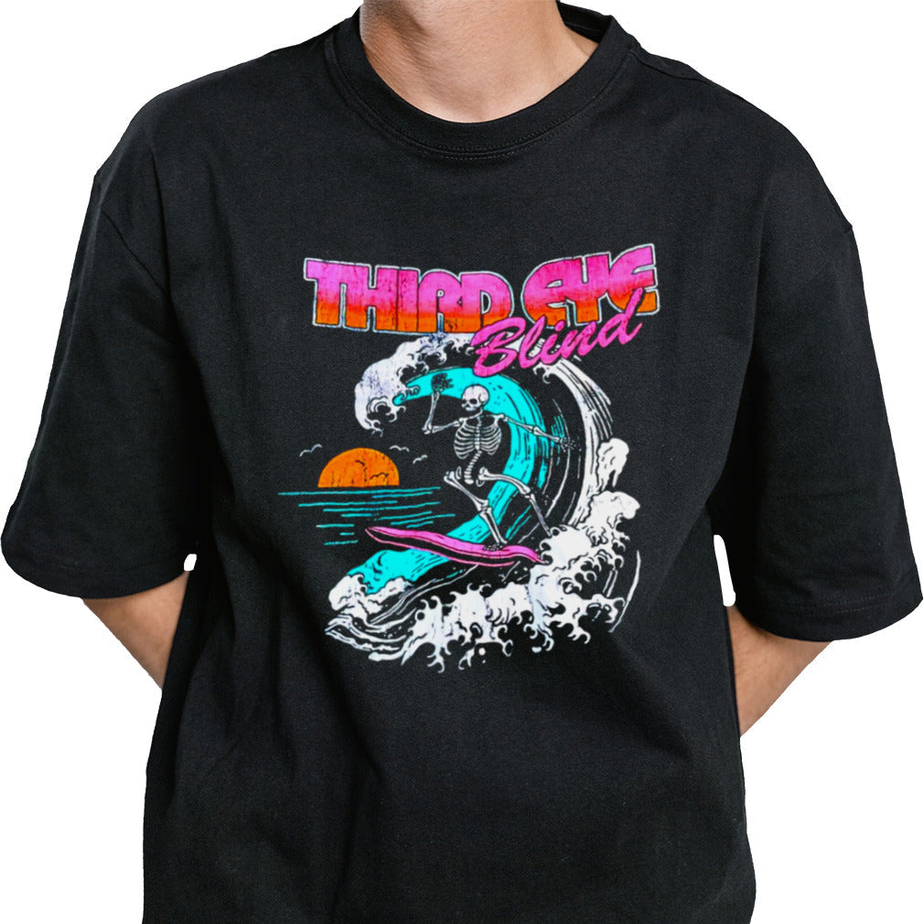Third eye blind skeleton surfing shirt