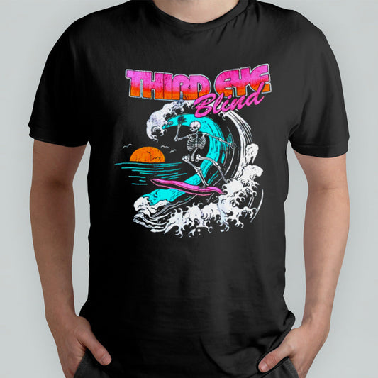 Third eye blind skeleton surfing shirt