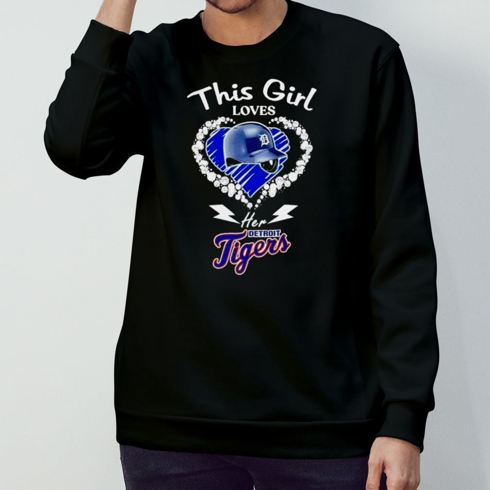 This Girl Loves Her Detroit Lions Baseball Helmet Heart Shirt