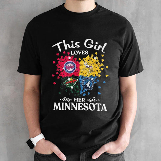 This Girl Loves Her Minnesota Sports Teams Logo Diamonds shirt