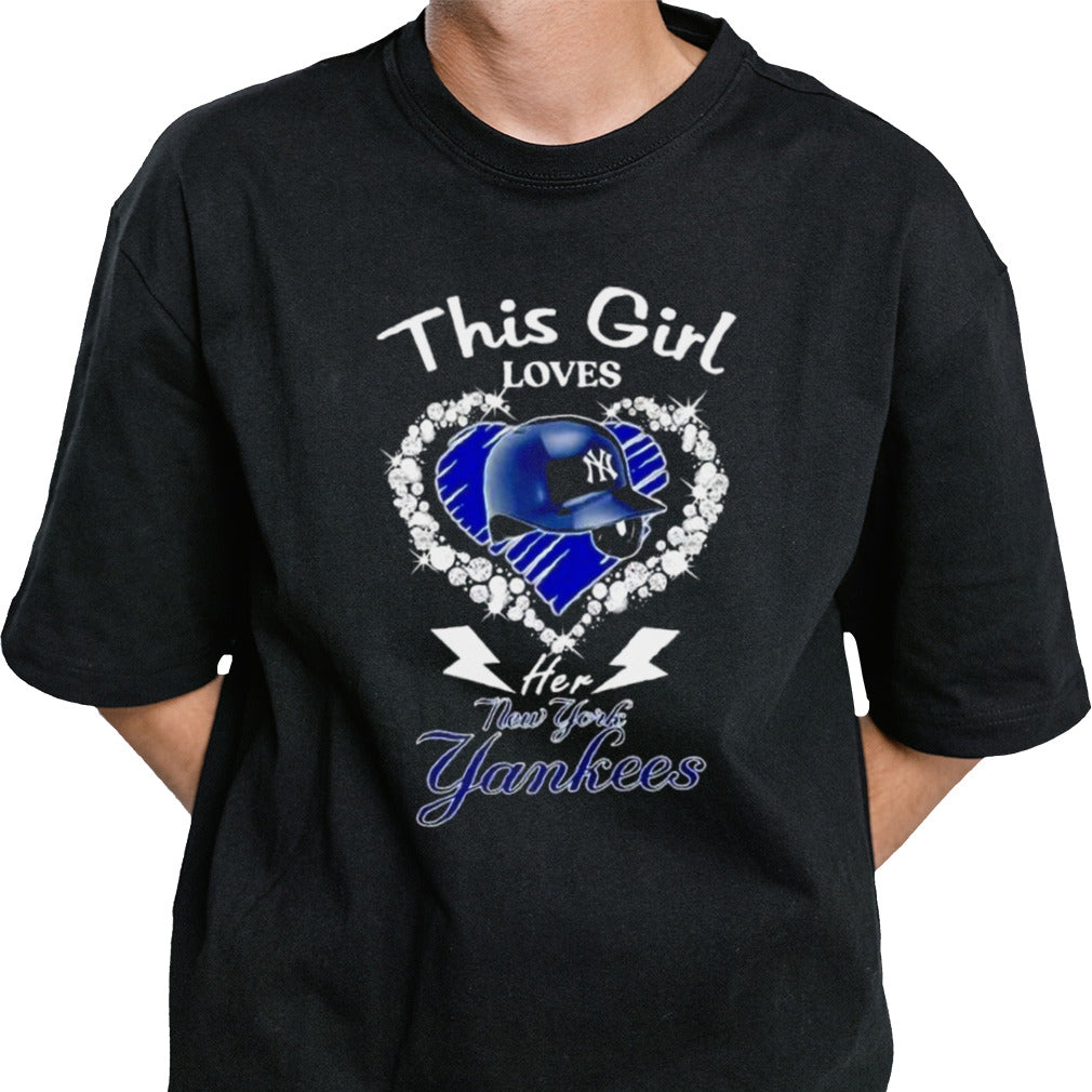 This Girl Loves Her New York Yankees Baseball Helmet Heart Shirt