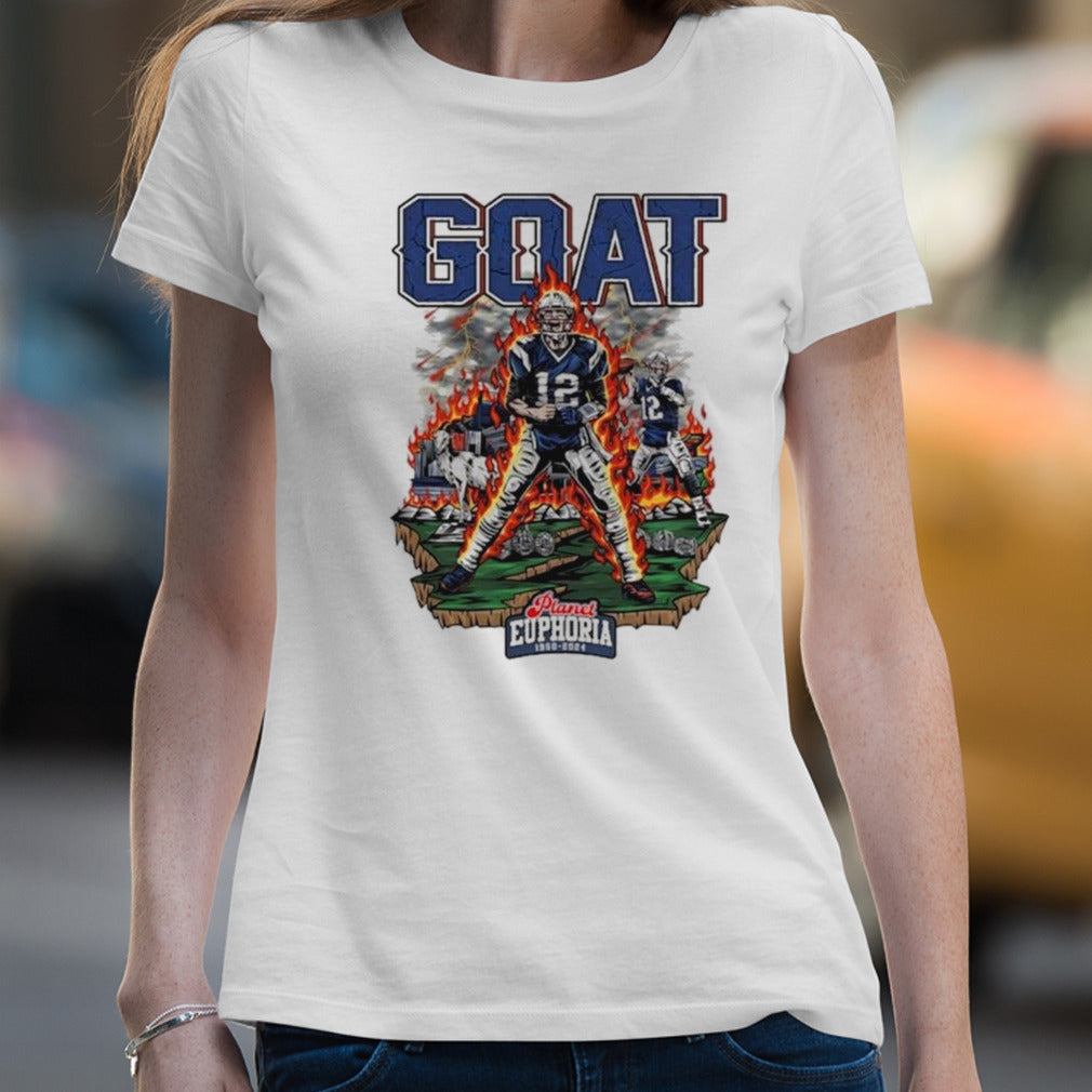 Tom Brady Goat New England Patriots Football Planet Euphoria T-shirt