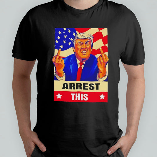 Trump arrest this never surrender fingers shirt