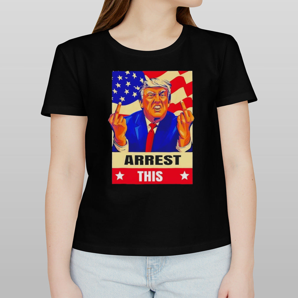 Trump arrest this never surrender fingers shirt