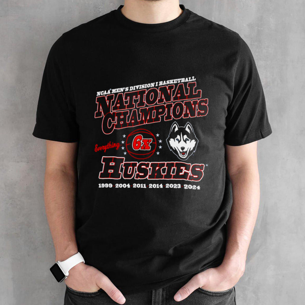 UConn Huskies Six-Time NCAA Mensâ€™s Basketball National Champions shirts