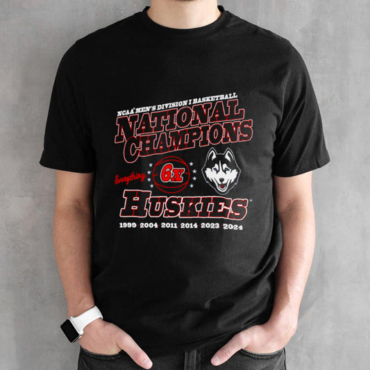 UConn Huskies Six-Time NCAA Mensâ€™s Basketball National Champions shirts