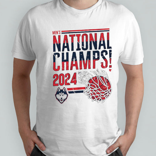 Uconn Mensâ€™s Basketball 2024 National Champions Swish T-shirts