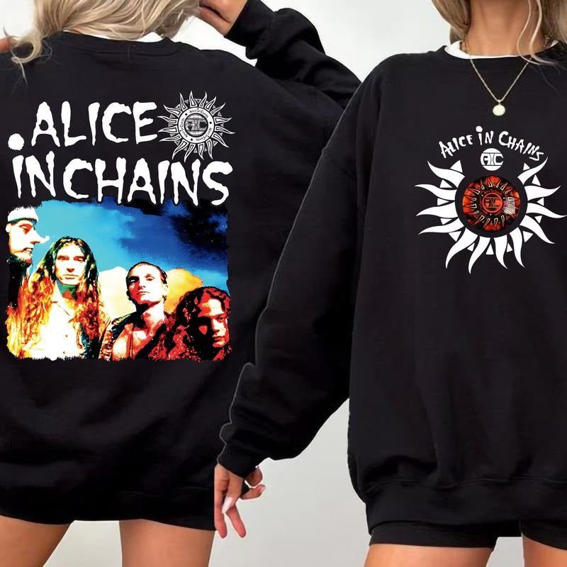 Vintage Hot Alice In Chains Band Member Unisex T-shirt, Retro Alice In Chains Hoodie Gift, Gift For Her, Music Tour Sweatshirt