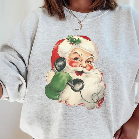 Vintage Santa Claus Sweatshirt, Santa Christmas Tee Shirt, Holiday Christmas Santa Sweater, Winter Christmas Shirt, Gift For Xmas