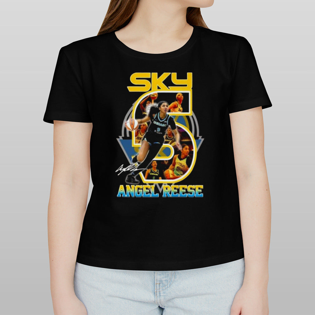 WNBA Chicago Sky Angel Reese 5 Signature T-shirt