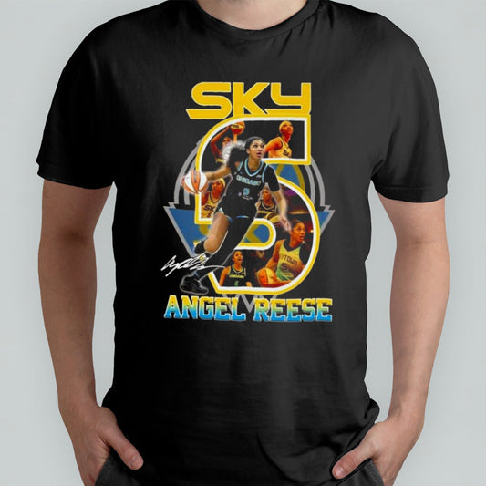 WNBA Chicago Sky Angel Reese 5 Signature T-shirt