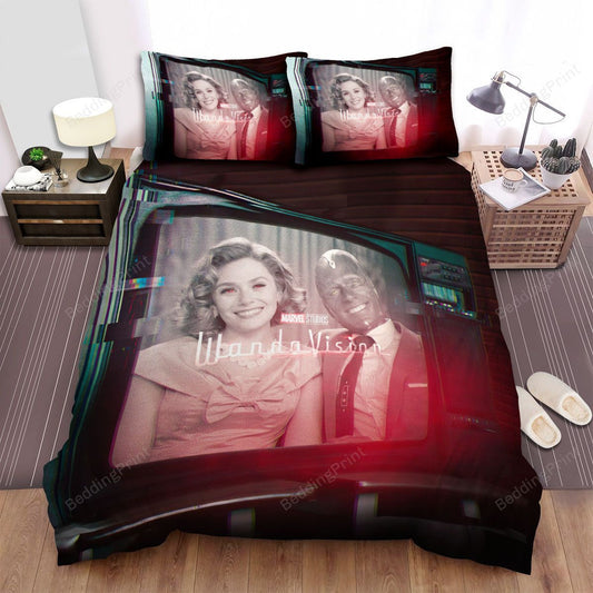 Wandavision On The Tv Screen Bed Sheets Duvet Cover Bedding Setss
