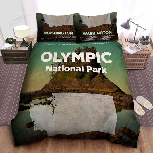 Washington Olympic National Park Poster Bed Sheets Spread Comforter Duvet Cover Bedding Setss