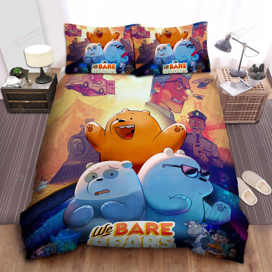 We Bare Bears The Movie Original Poster Bed Sheets Spread Comforter Duvet Cover Bedding Setss