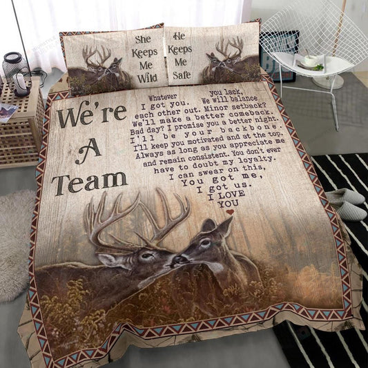 Were A Team Buck And Doe We Will Balance Each Other Out Bed Sheets Spread Duvet Cover Bedding Setss