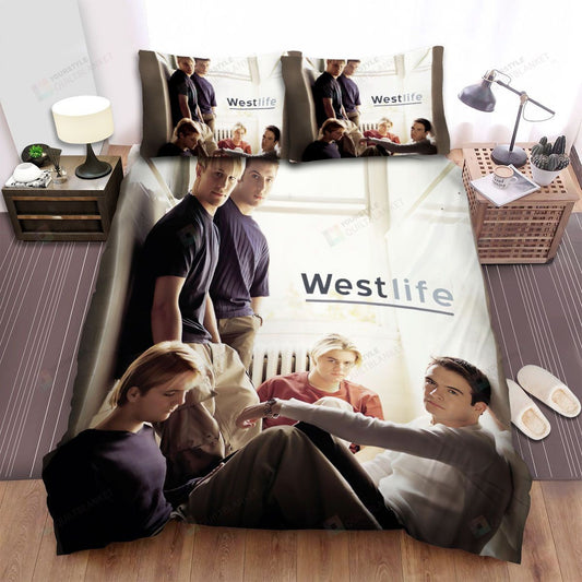 Westlife The Band Posting Together In The House Bed Sheets Spread Comforter Duvet Cover Bedding Setss