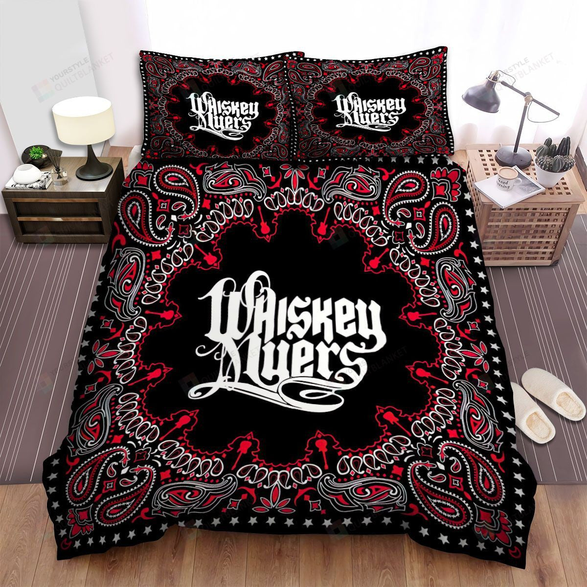 Whiskey Myers Bandana Pattern Bed Sheets Spread Comforter Duvet Cover Bedding Setss